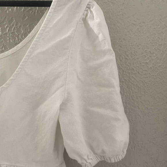 INGRID + ISABEL MATERNITY‎ DRESS WHITE LINEN BABYDOLL NATURAL COASTAL  WOMEN XS - Picture 4 of 7